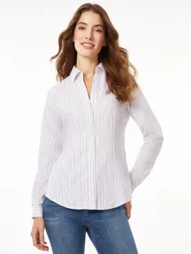 Button-Front Cotton Shirt