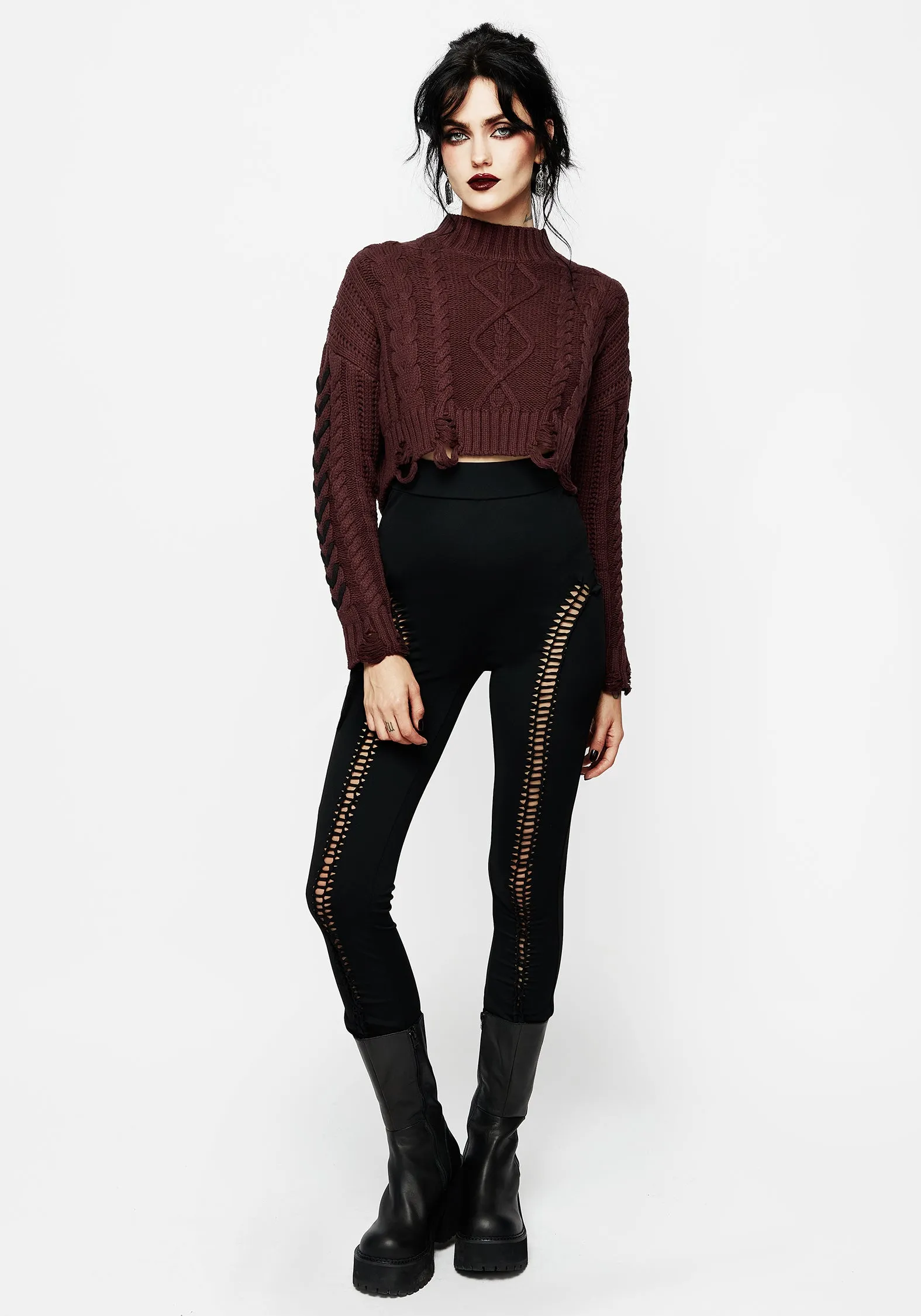 Cage Cut Out Flared Trousers