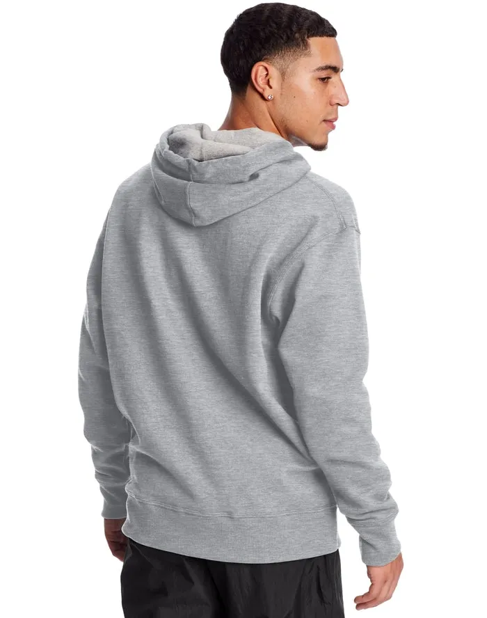 Champion Men's Powerblend Fleece Hoodie Script Logo Oxford Gray GF89H Y08160 1IC