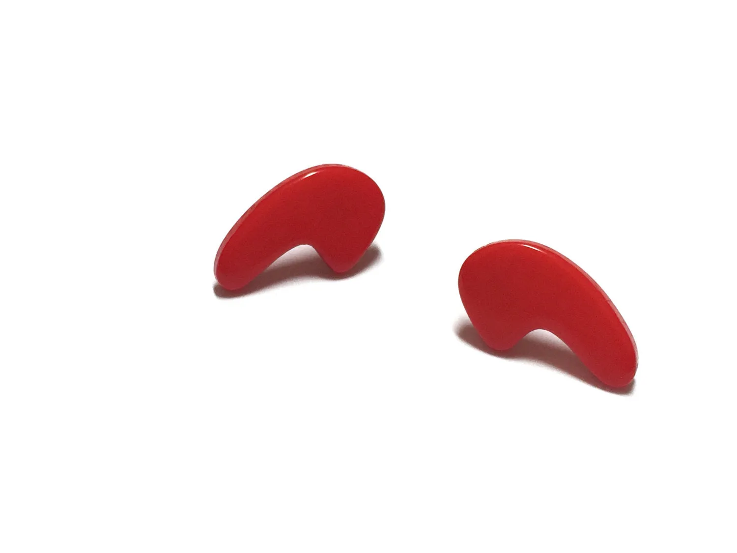 Cherry Red Mod Swish Stud Earrings | for punctuation lovers