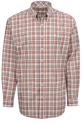 Cinch Plaid Button-Front Shirt - Red