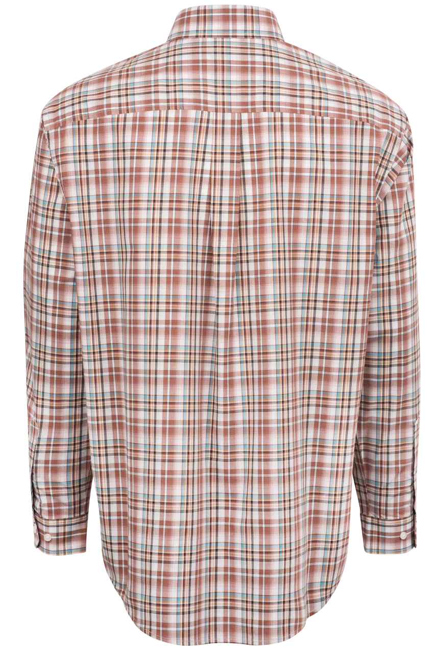 Cinch Plaid Button-Front Shirt - Red