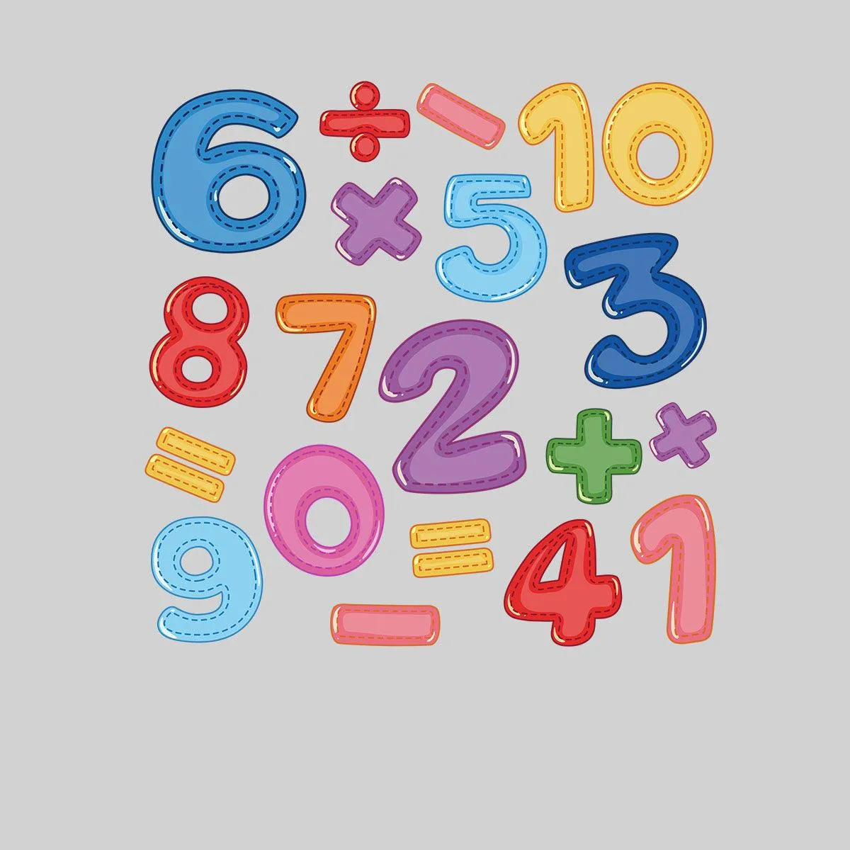 Colourful Number Day 2022 Maths Symbols School T-shirt for Kids