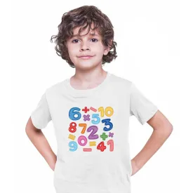 Colourful Number Day 2022 Maths Symbols School T-shirt for Kids