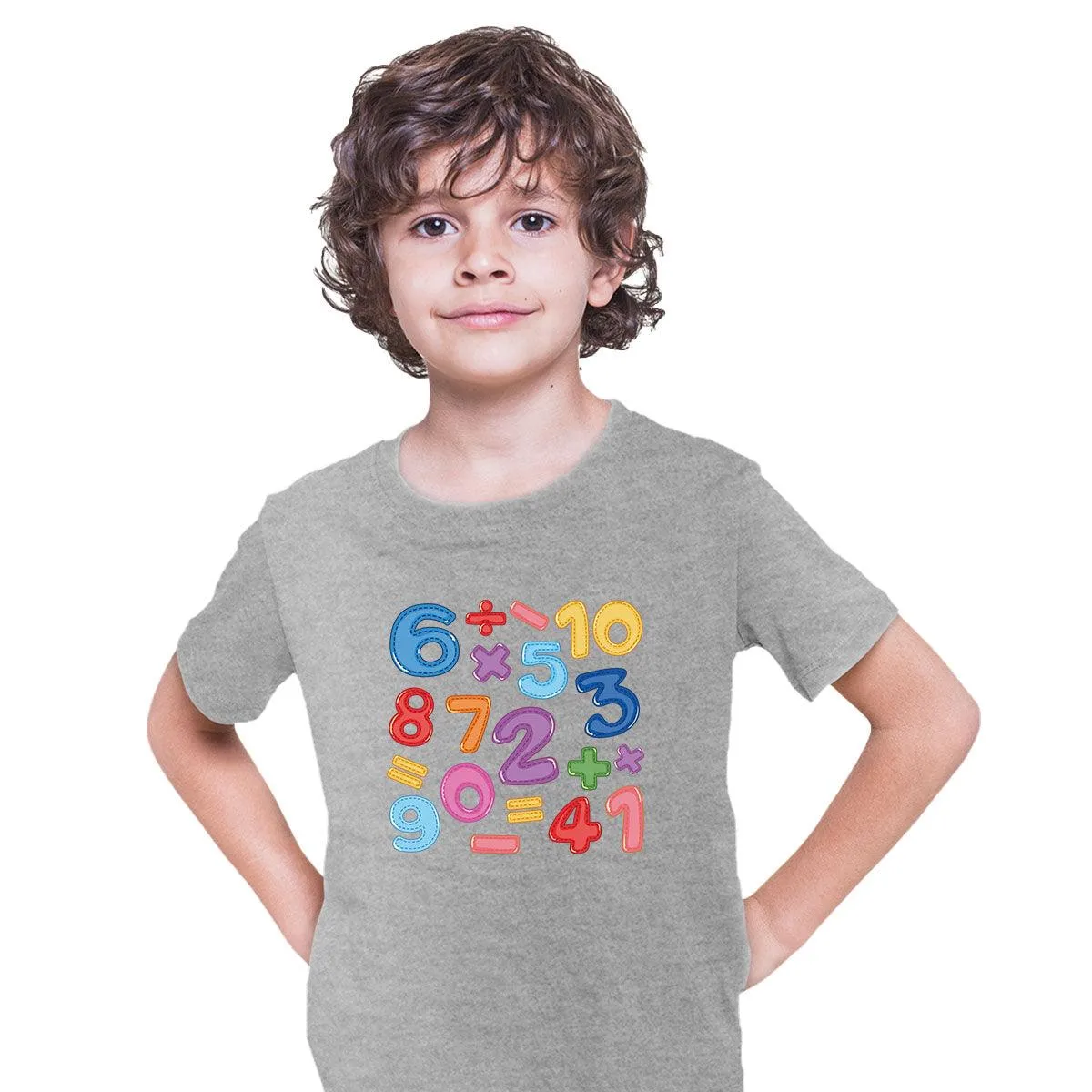 Colourful Number Day 2022 Maths Symbols School T-shirt for Kids