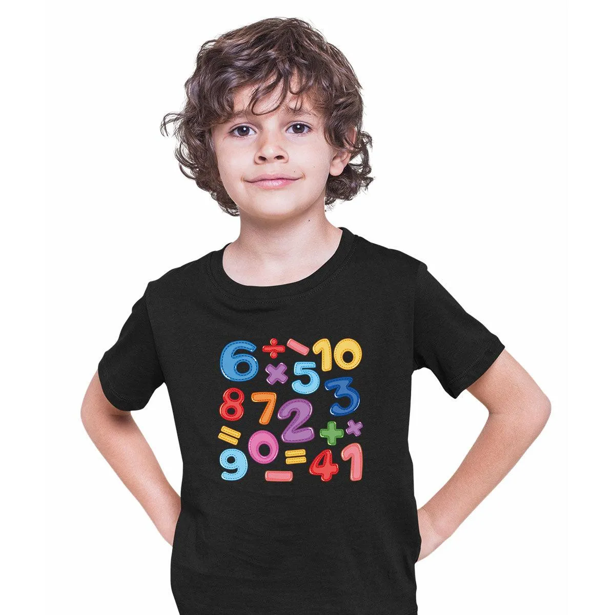 Colourful Number Day 2022 Maths Symbols School T-shirt for Kids