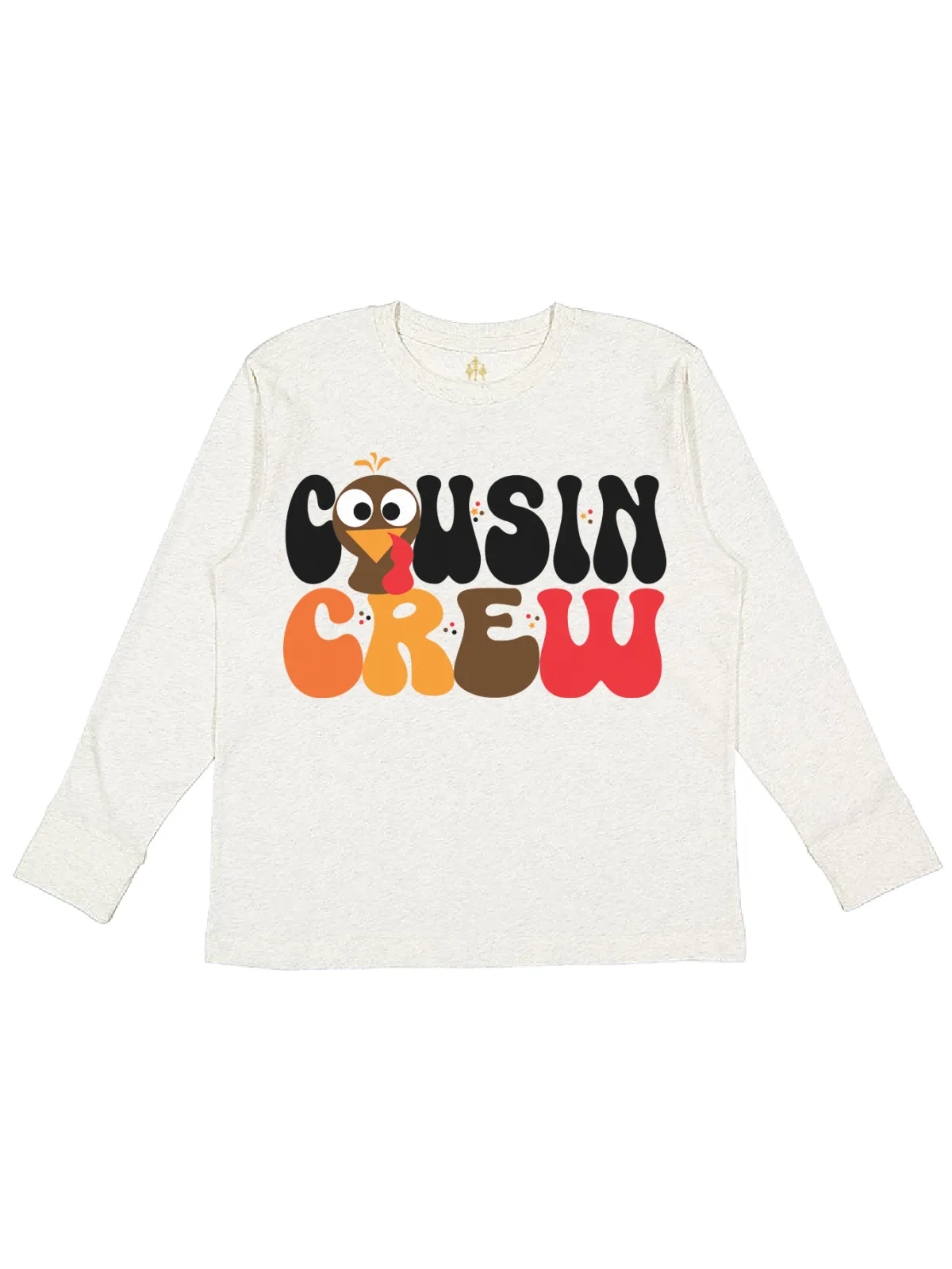 Cousin Crew Kids Thanksgiving Shirt in Natural Heather