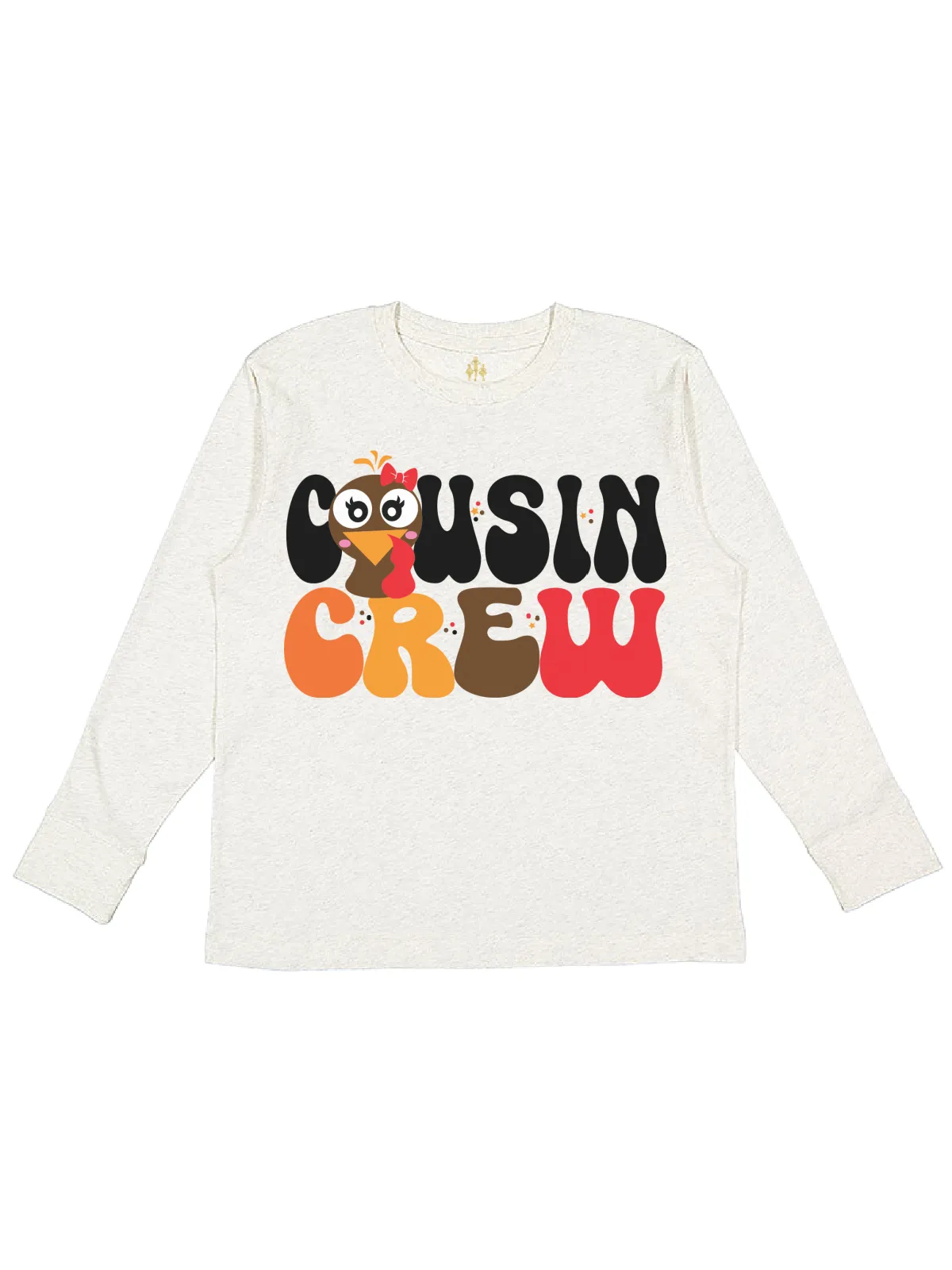 Cousin Crew Kids Thanksgiving Shirt in Natural Heather