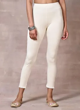 Cream Ankle Length Legging