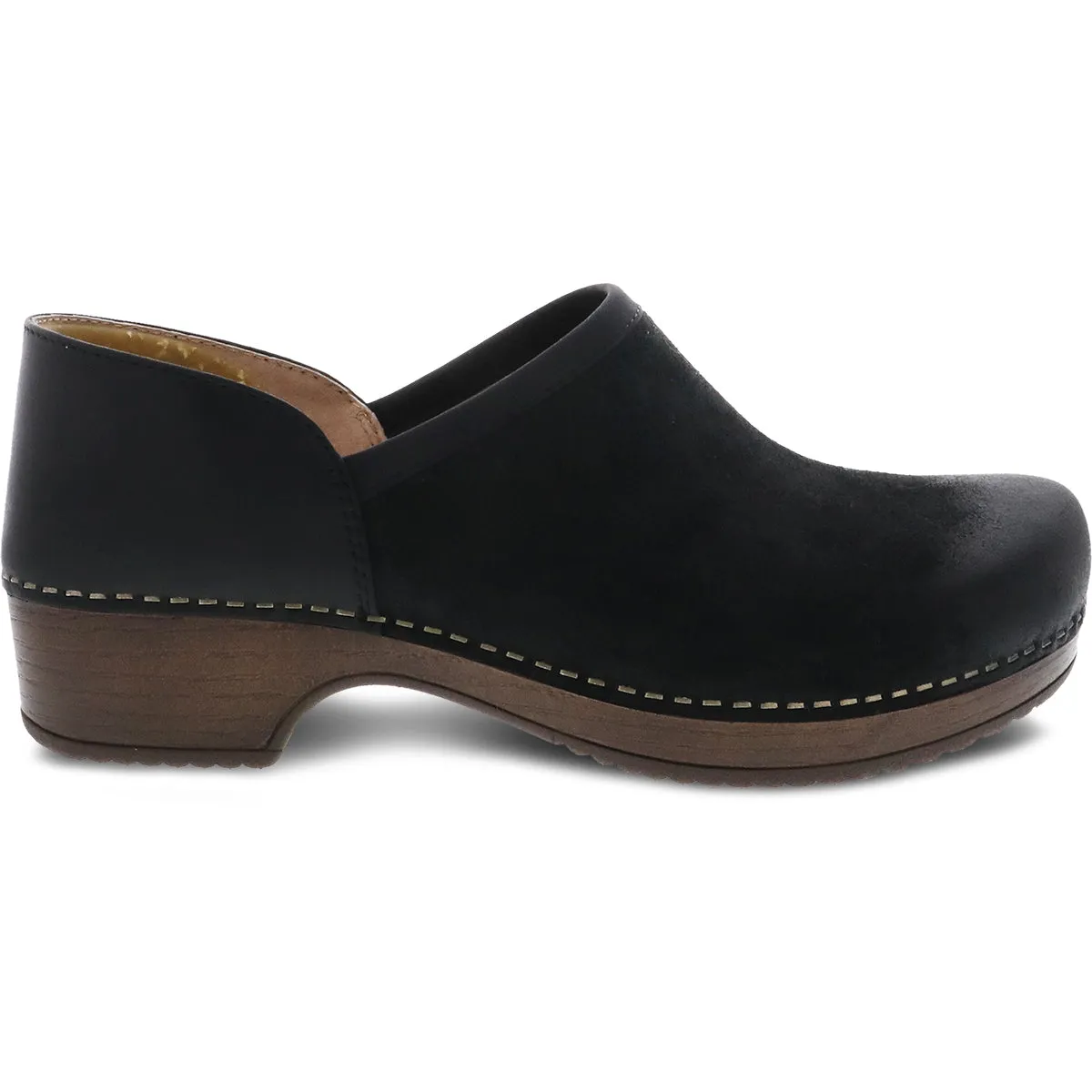 Dansko Brenna Clog - Black Burnished Suede