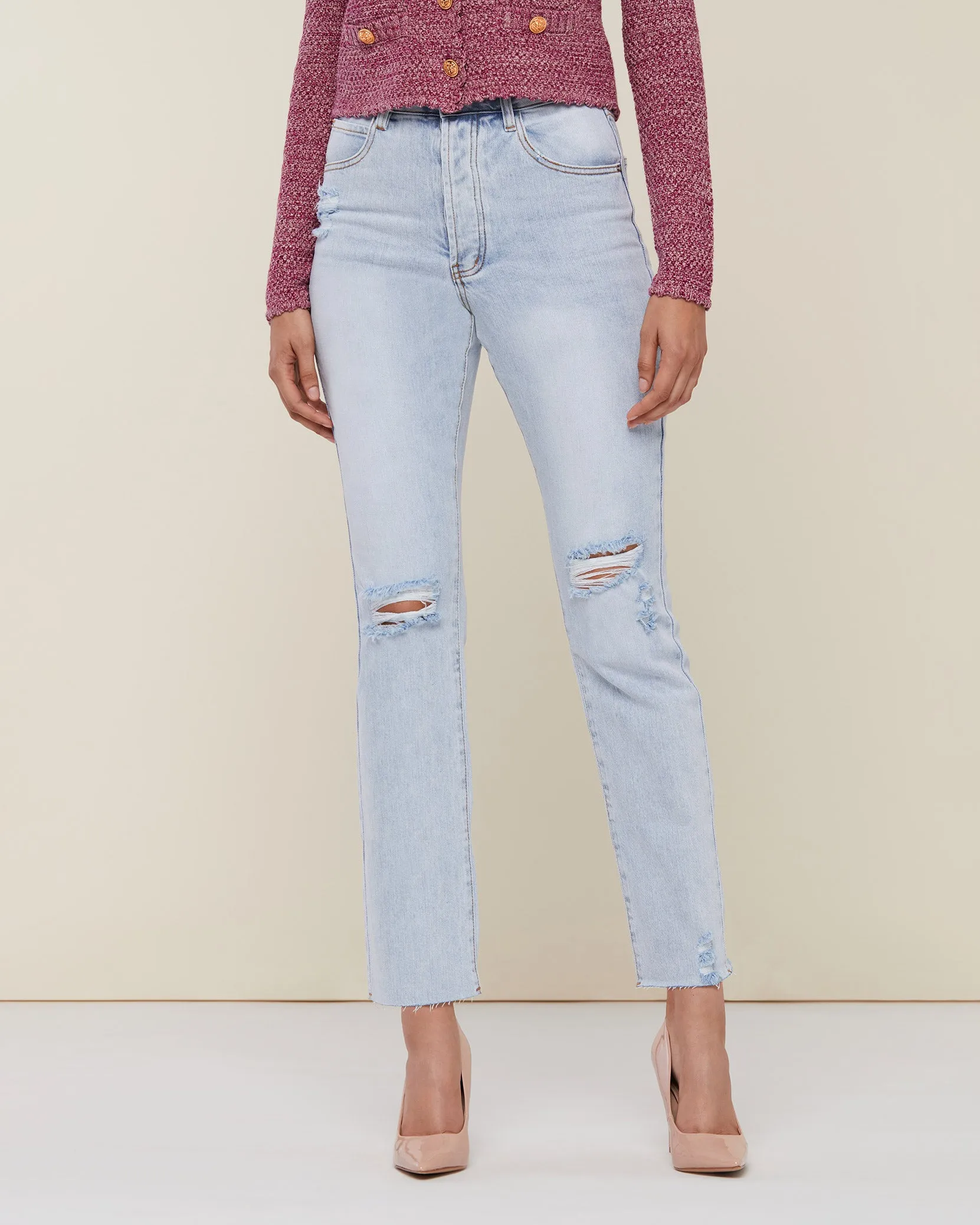 Distressed Straight Leg Jean