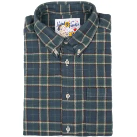 Easy Shirt - Big Slub Check Flannel - Navy   Green