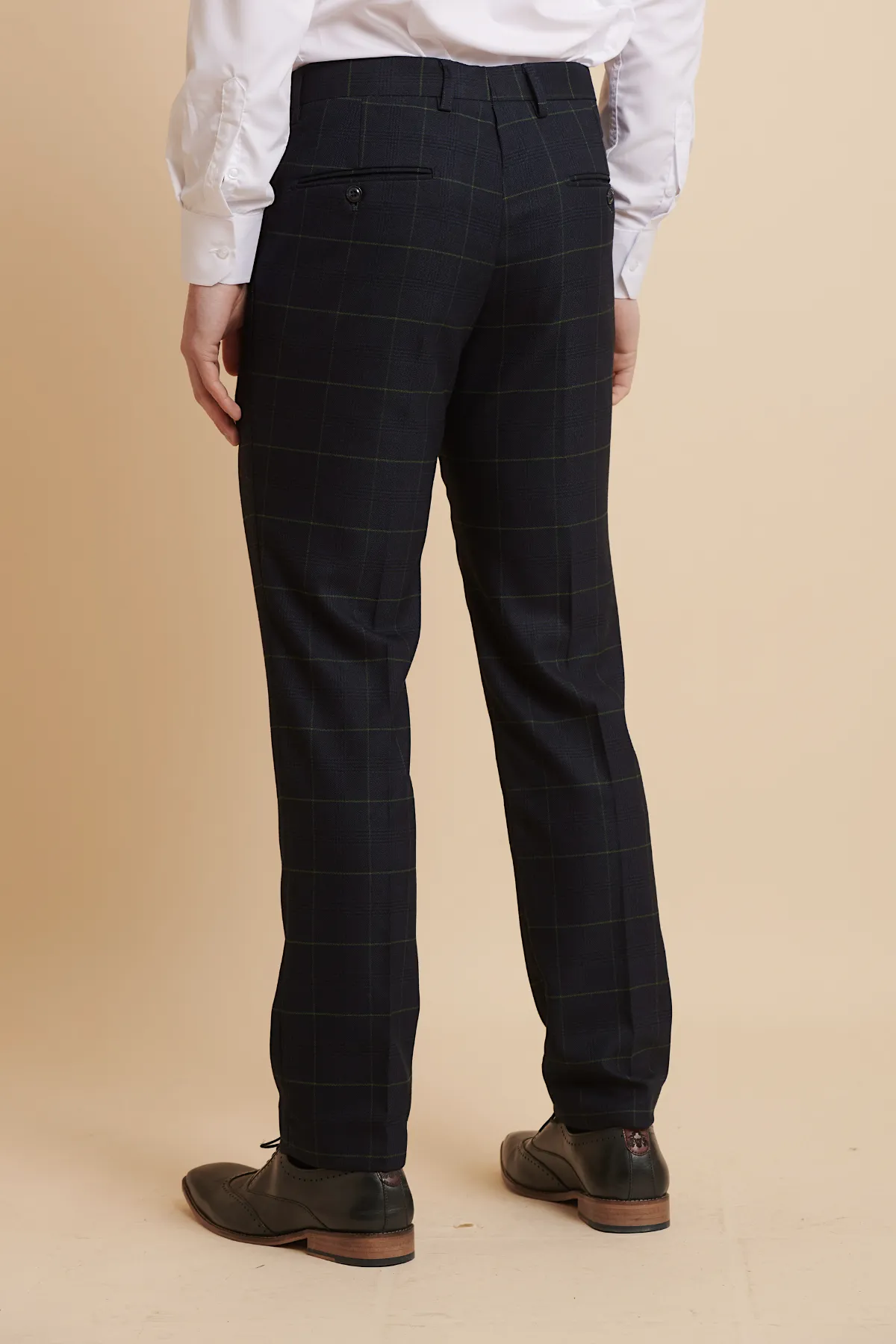 EDINSON - Navy Green Check Three Piece Suit