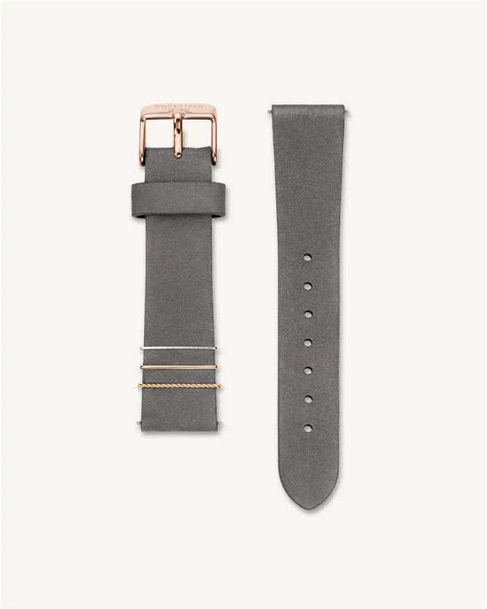 Elephant Grey Rose gold Strap