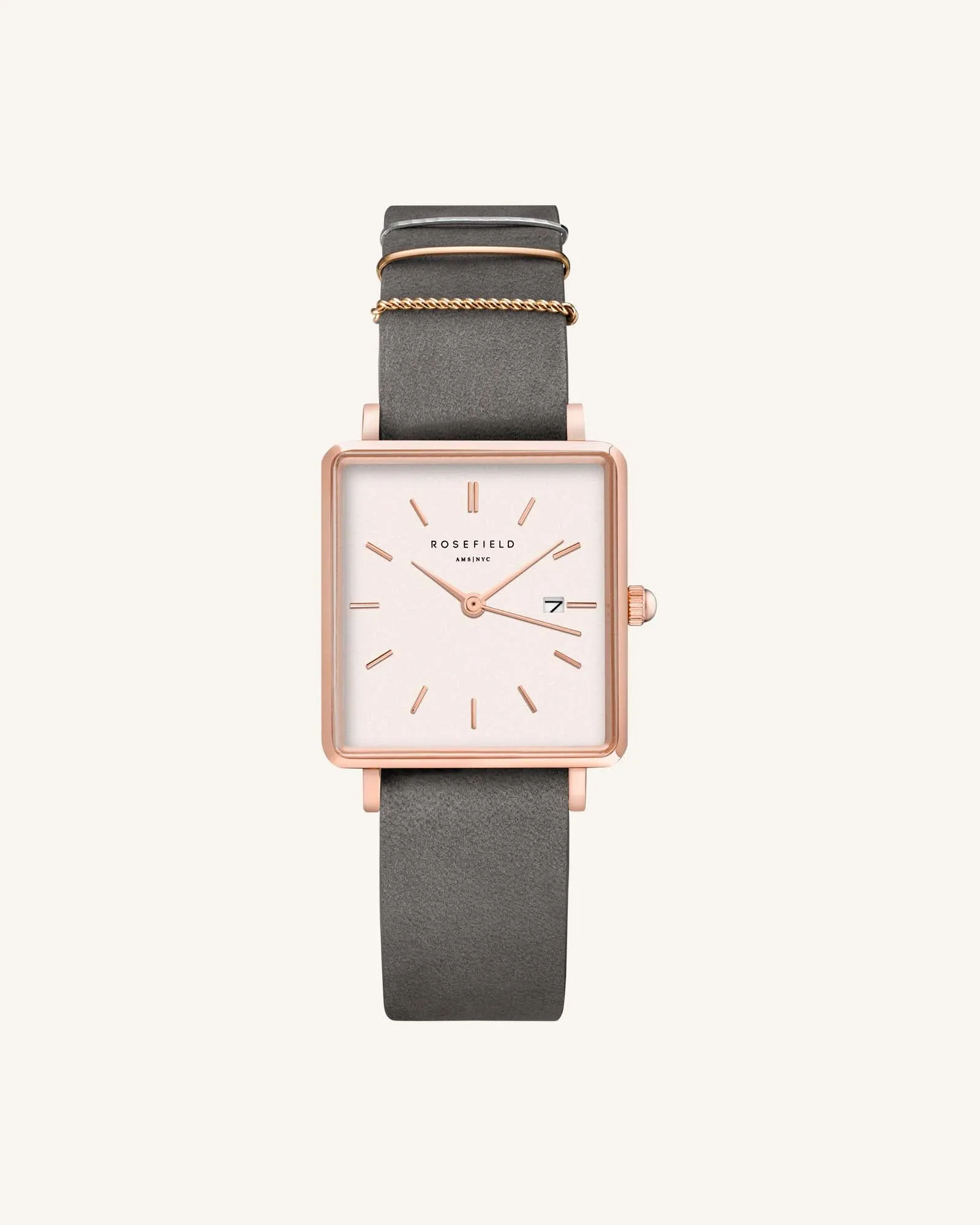 Elephant Grey Rose gold Strap