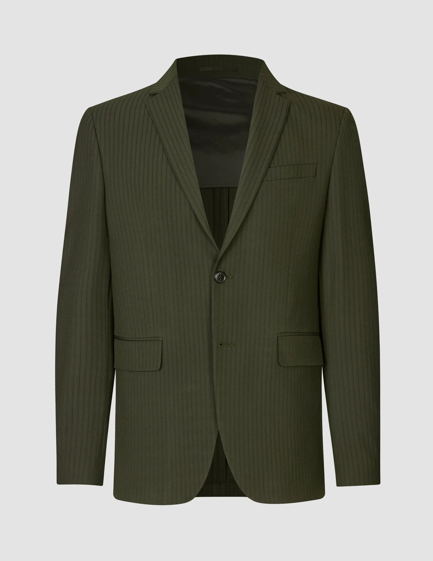 Essential Blazer Regular Moss Green Pinstripe