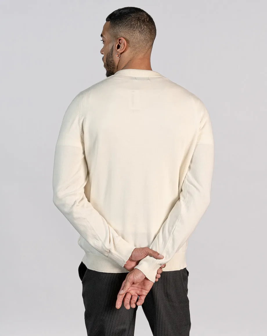 ESSENTIAL BUTTON THROUGH KNITTED SHIRT - ECRU