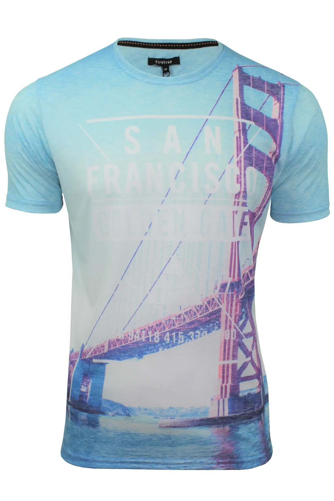 Firetrap Mens T-Shirt  'Sunny Tee' USA City Print