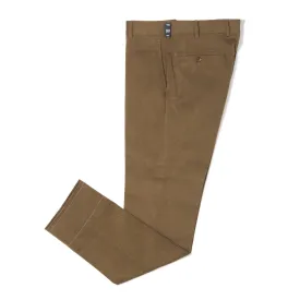 Flat-front Brushed Cotton Trousers