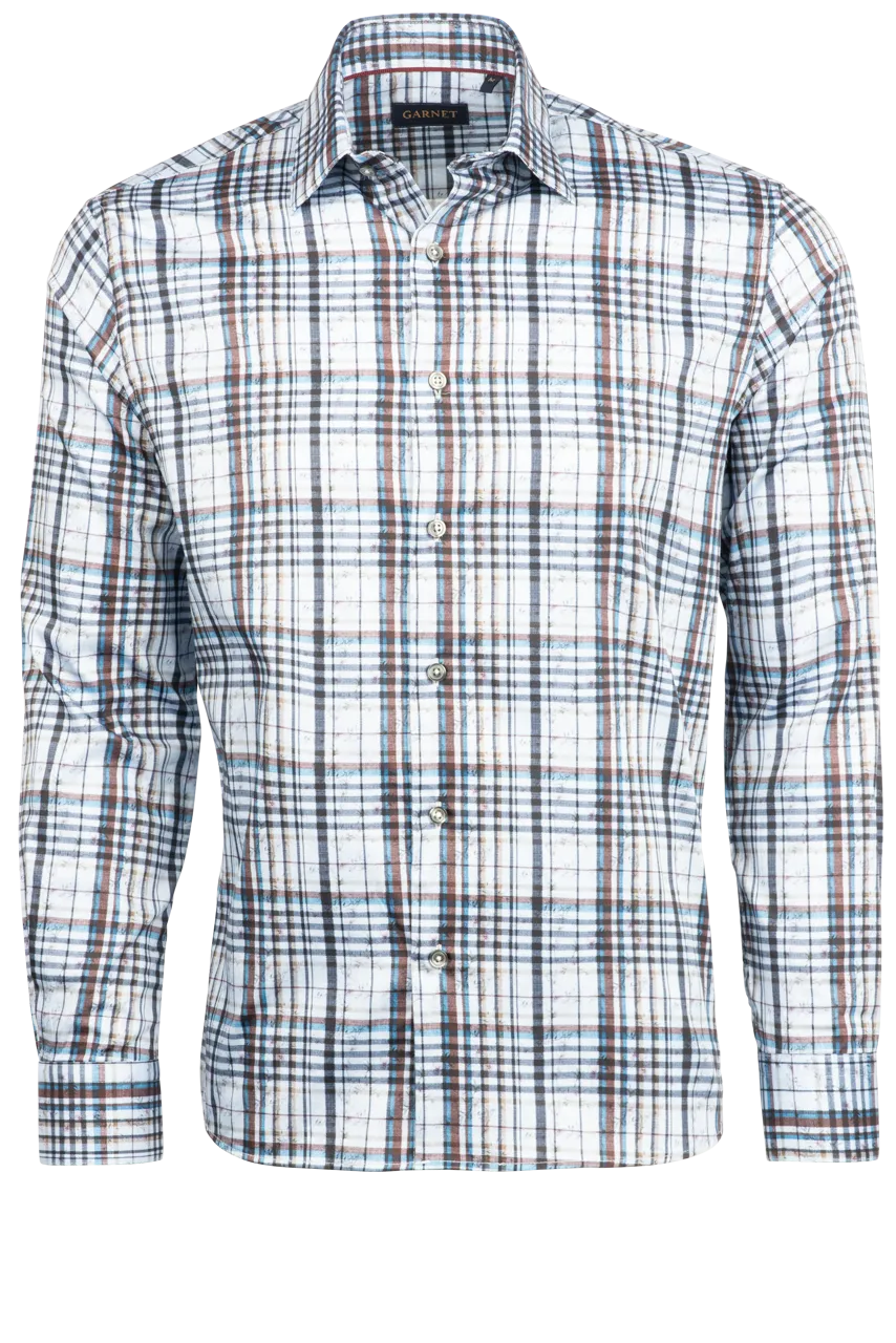 Garnet Button-Front Sport Shirt - Blue