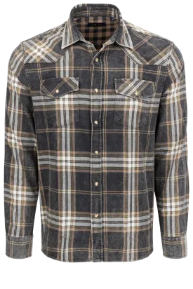 Garnet Snap Front Shirt - Forest Plaid