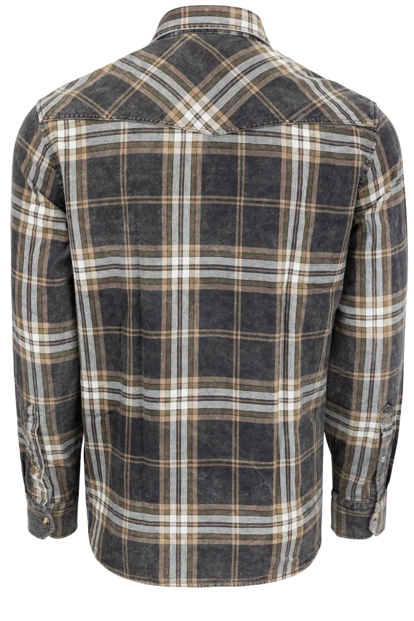 Garnet Snap Front Shirt - Forest Plaid