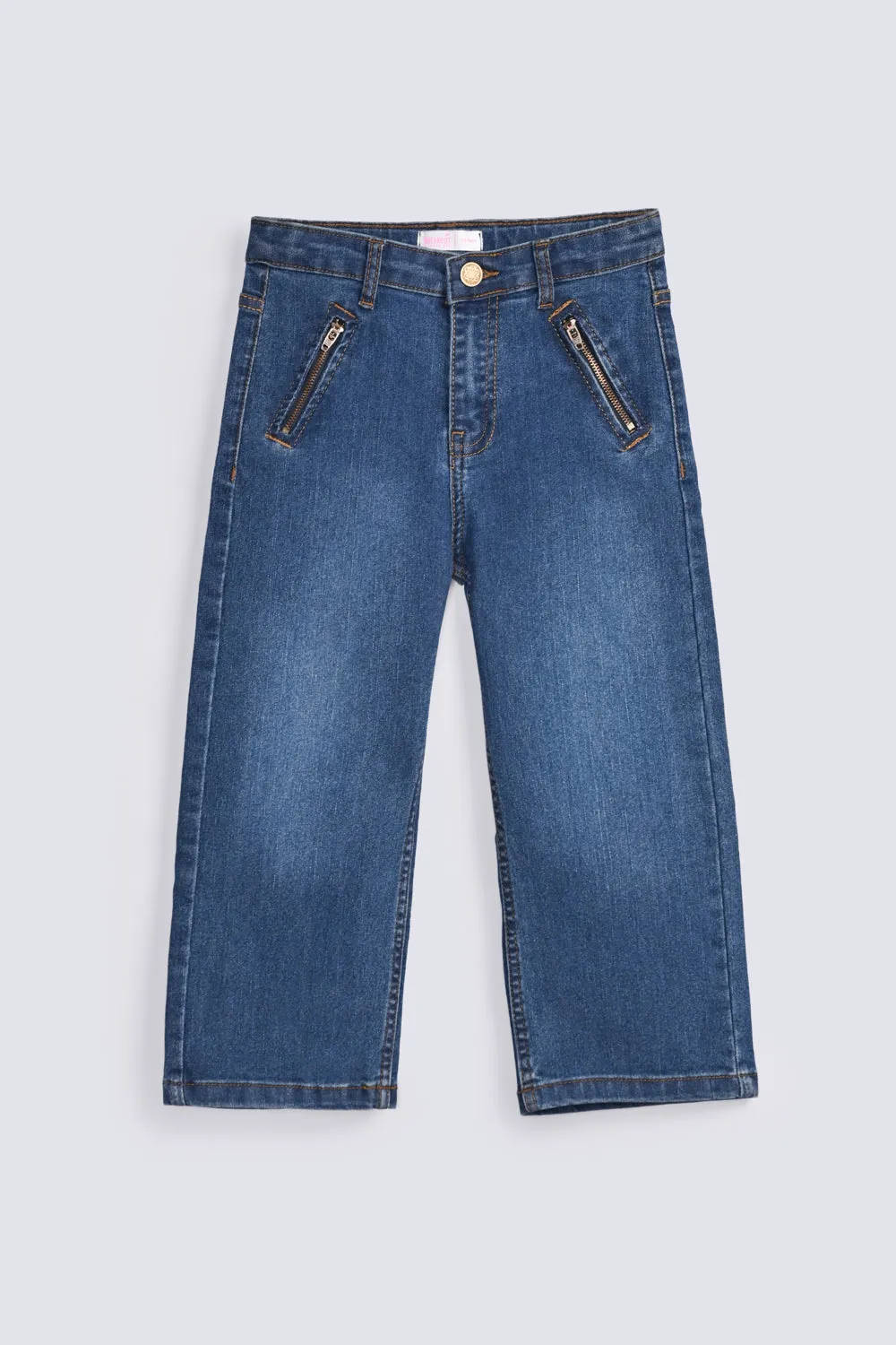 GIRLS LOOSE DENIM WITH ZIP