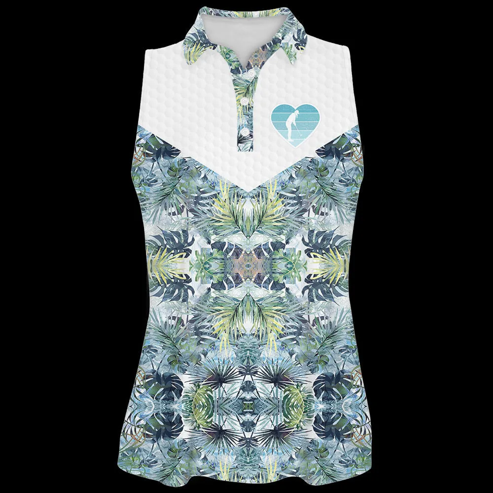 Golf Tropical Sleeveless Polo Shirt For Woman