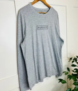 Grey Mens Hurley Long Sleeved  Logo T Shirt