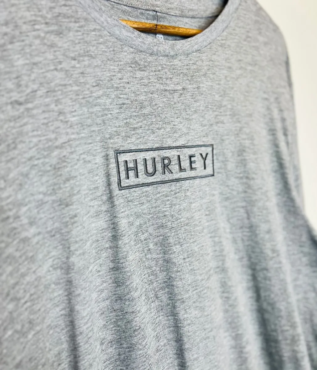 Grey Mens Hurley Long Sleeved  Logo T Shirt