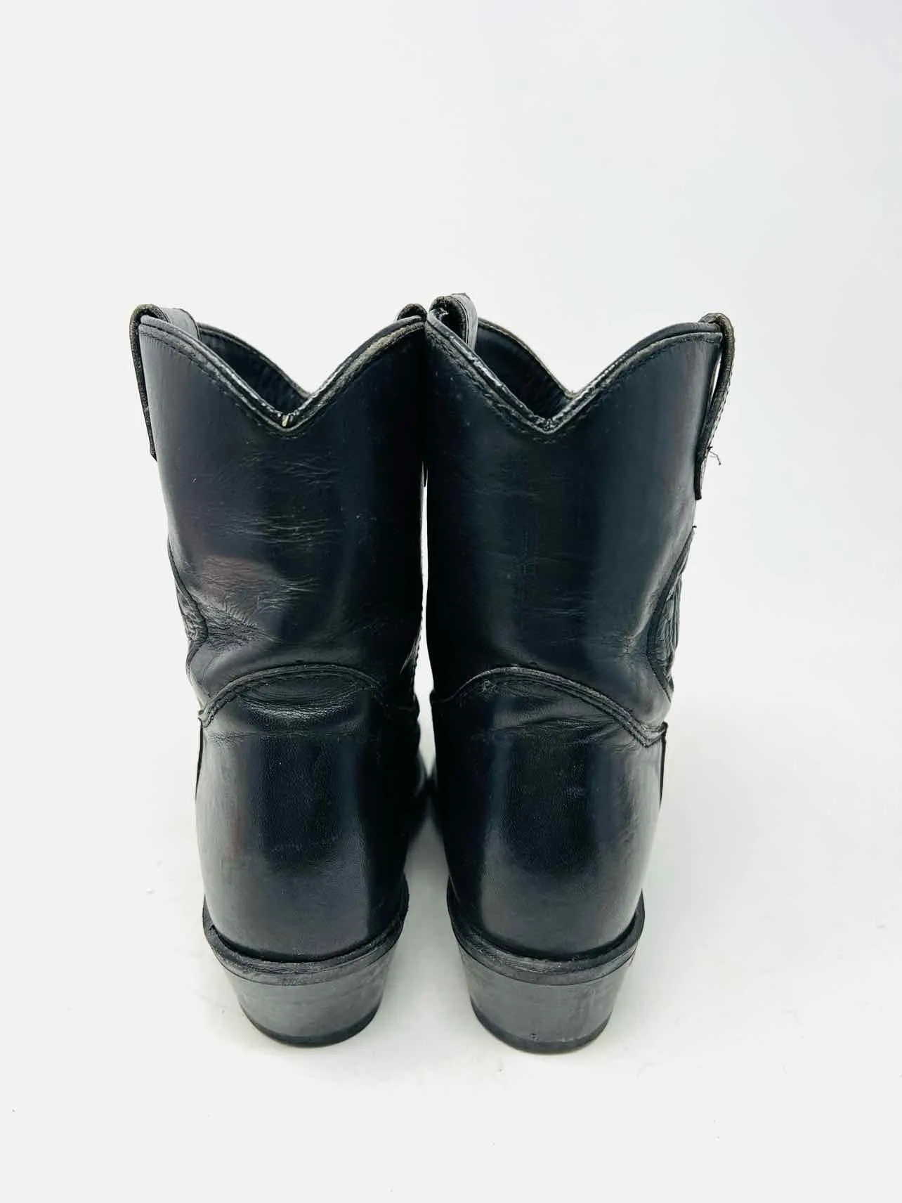 Harley Davidson Size 7 Black Embossed Leather Shoes Boots