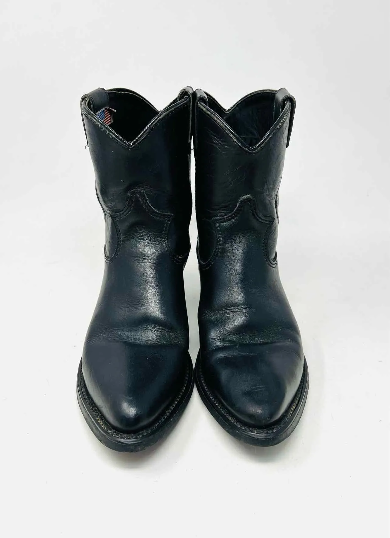 Harley Davidson Size 7 Black Embossed Leather Shoes Boots