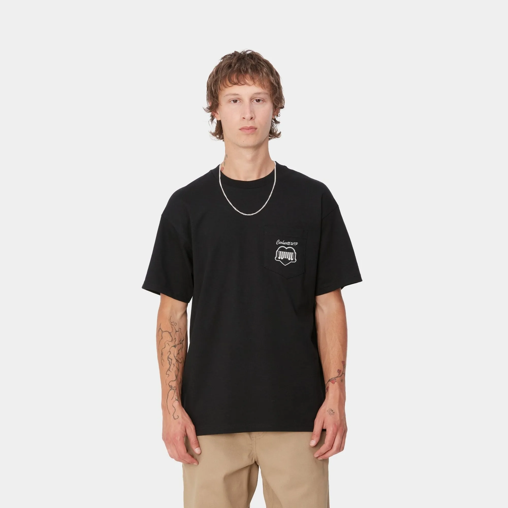 Heart Train Pocket T-Shirt | Black