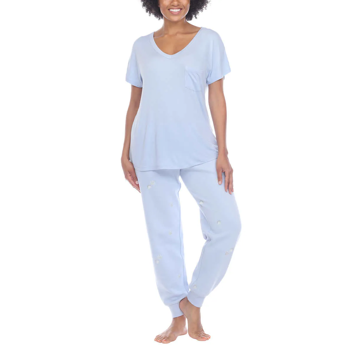 Honeydew Women's 2-piece Pajama Cotton Blend Embroidered Top and Pants Lounge Set