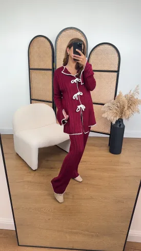 kaz knit coord in wine