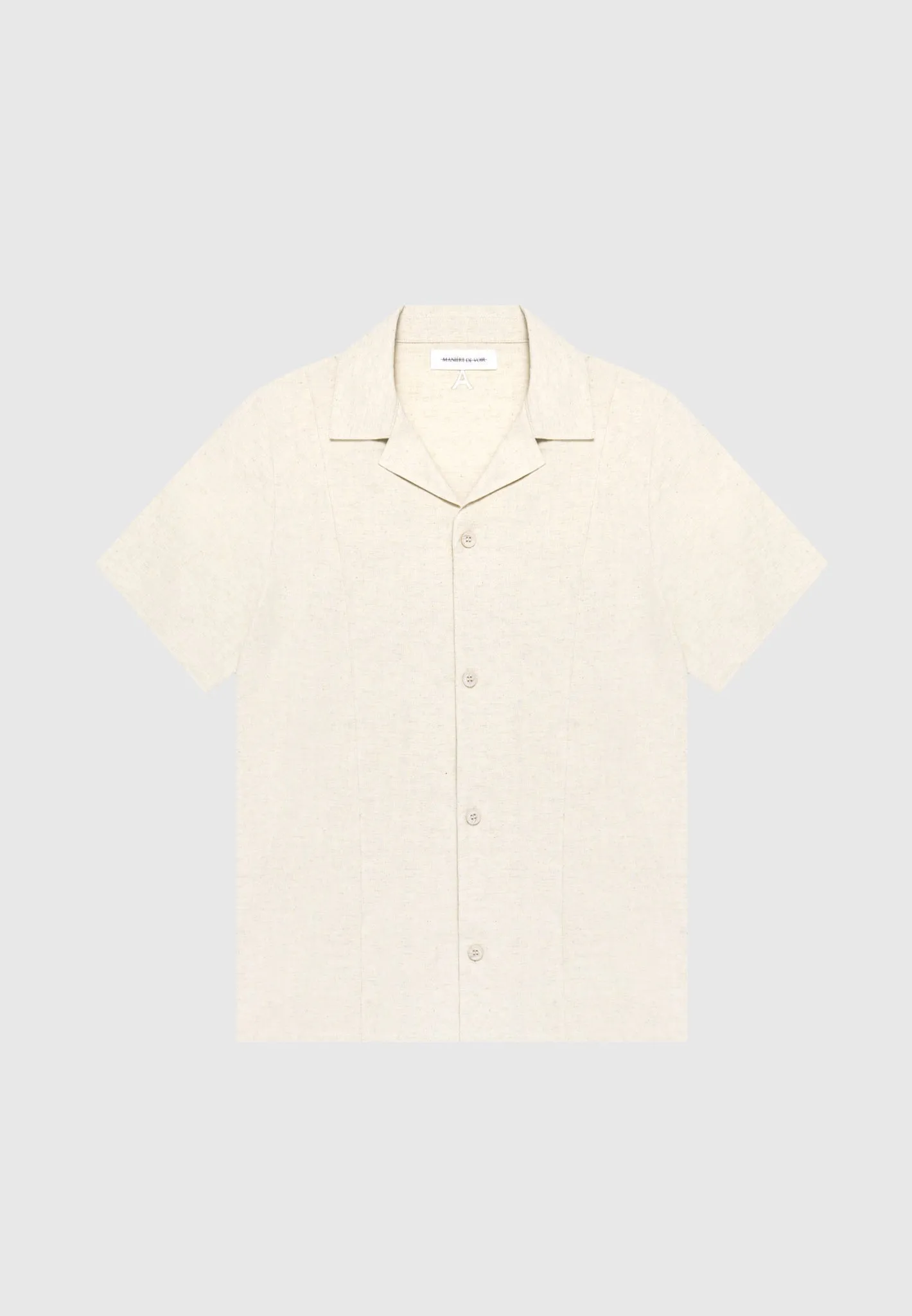 Linen Pintuck Revere Shirt - Natural