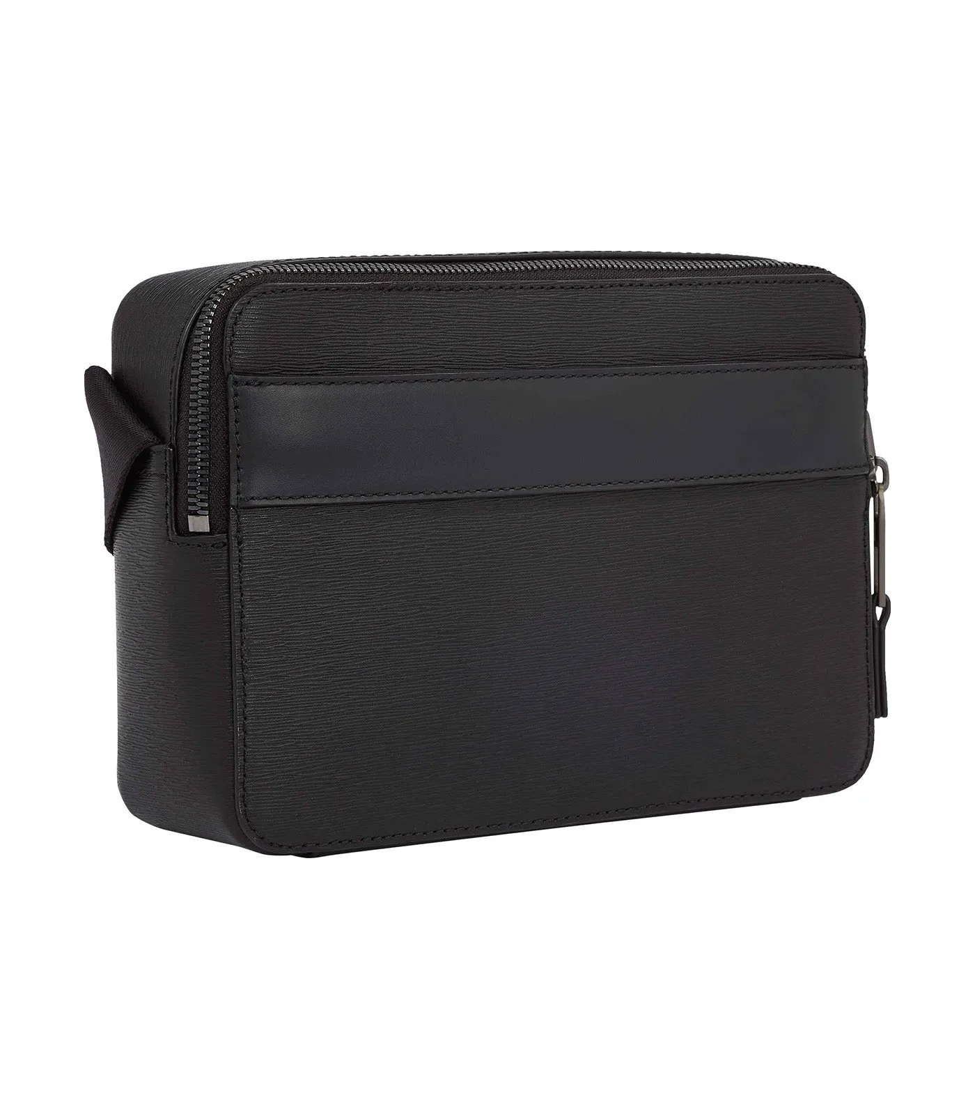 Men's Business Leather Crossbody Bag Black