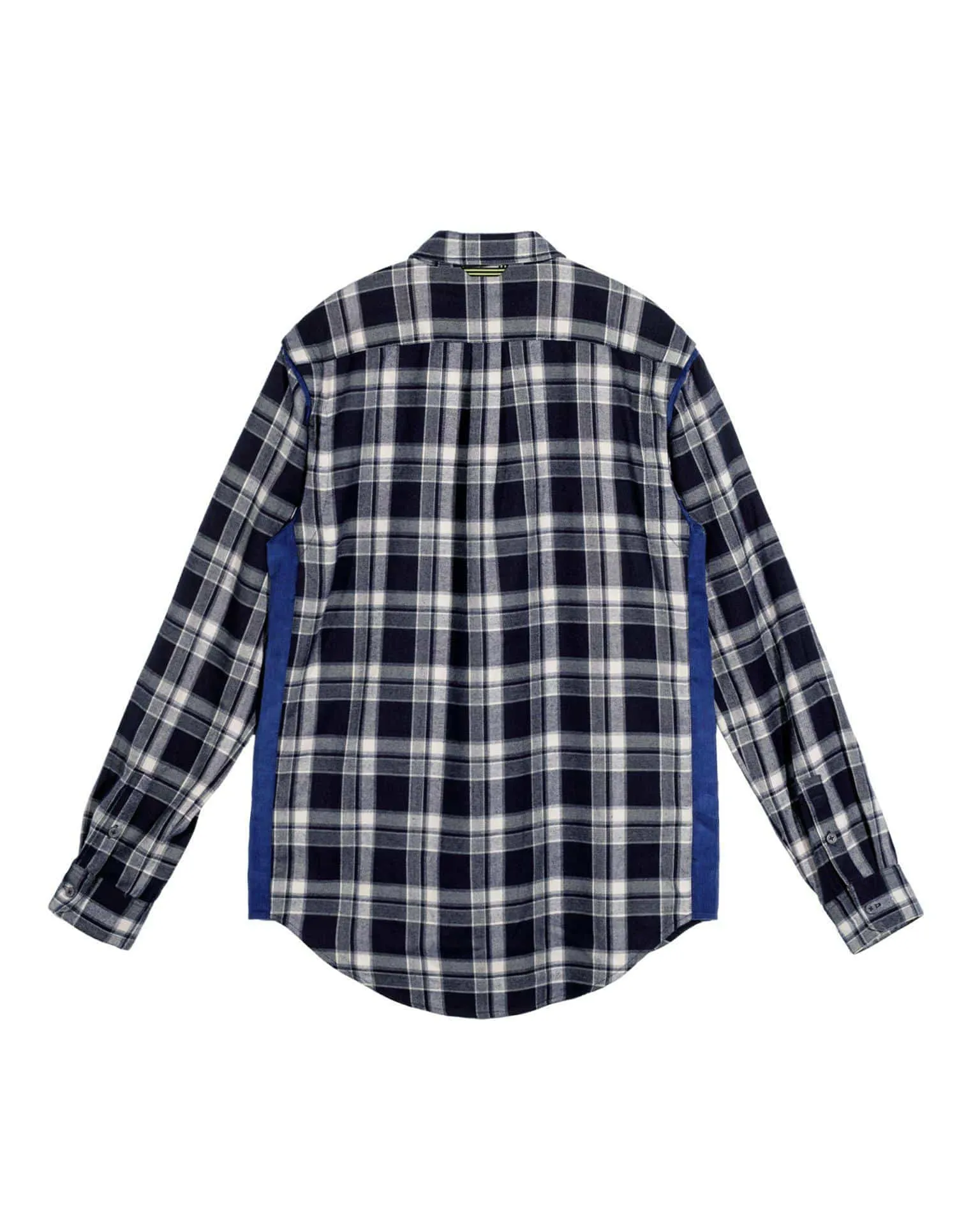 Men's Plaid Side Panel Flannel Shirt In Navy