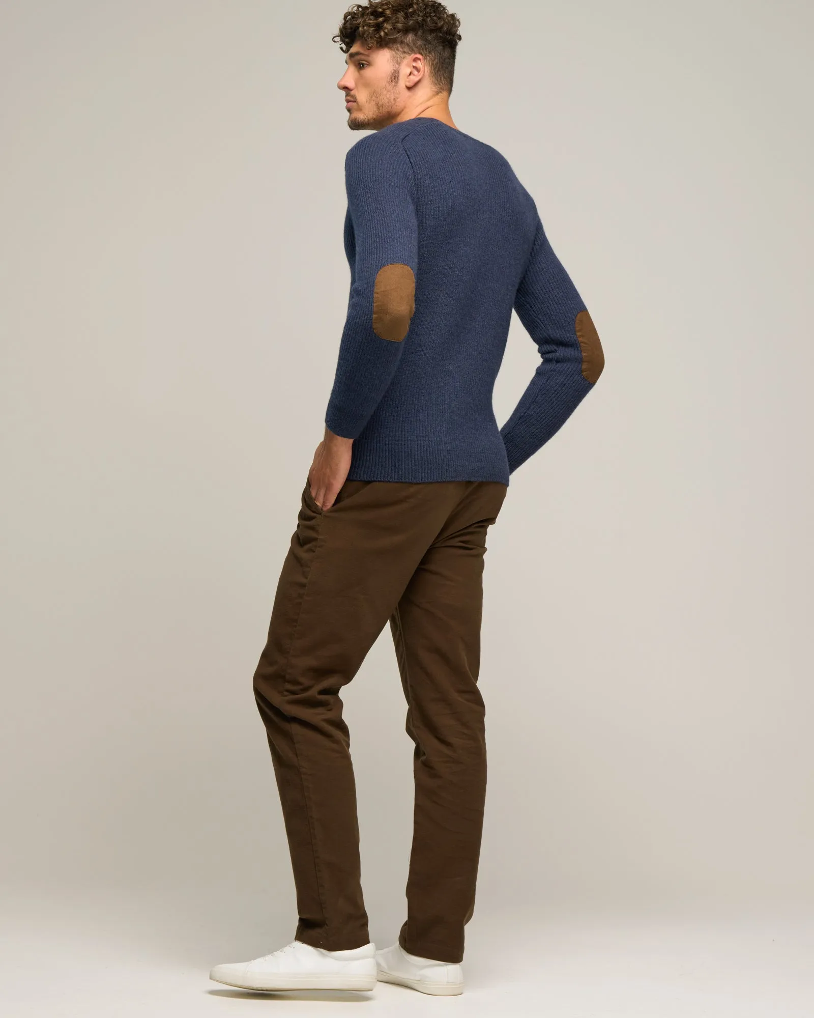 MERINO WIGRAM CREW PATCH KNIT