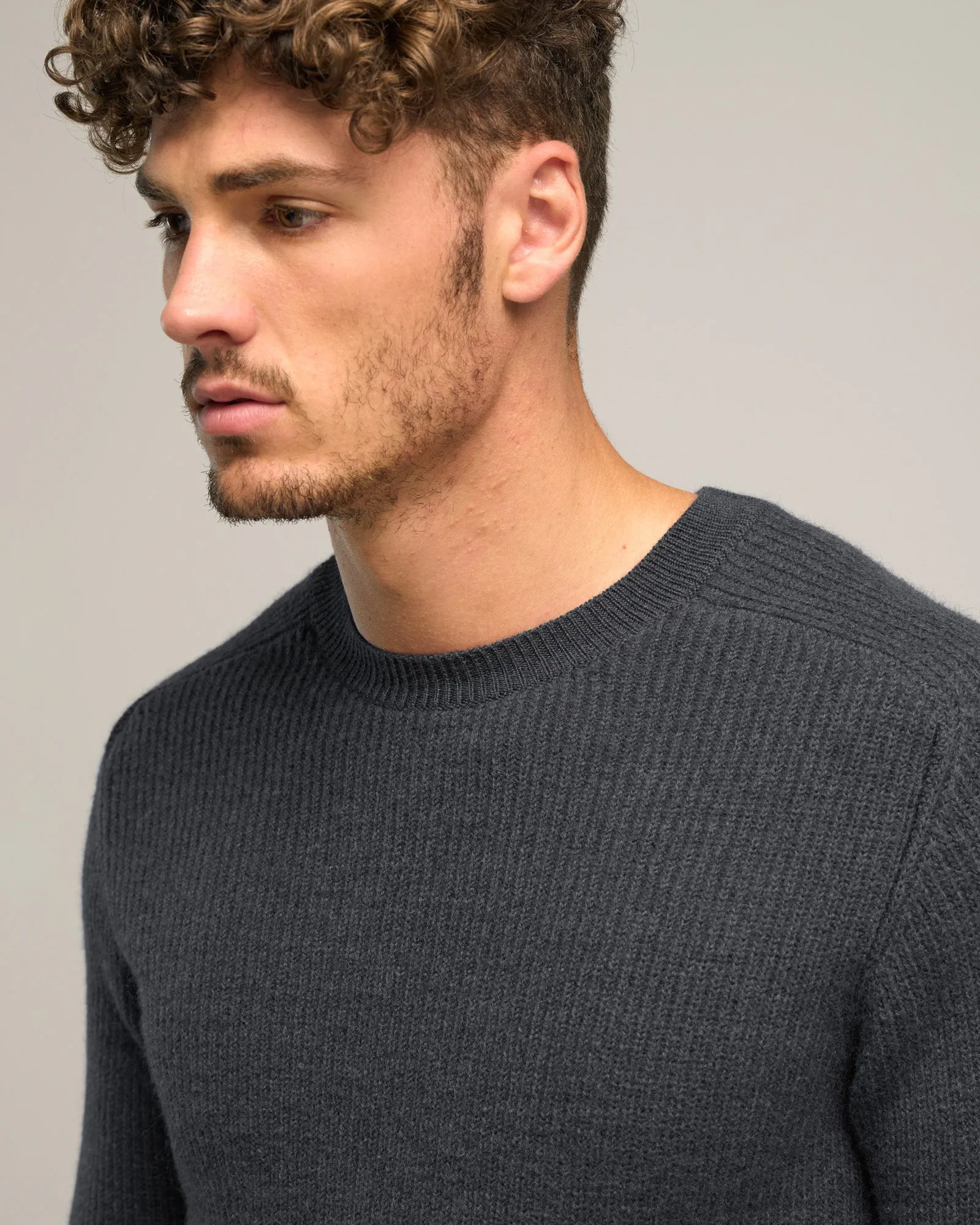 MERINO WIGRAM CREW PATCH KNIT