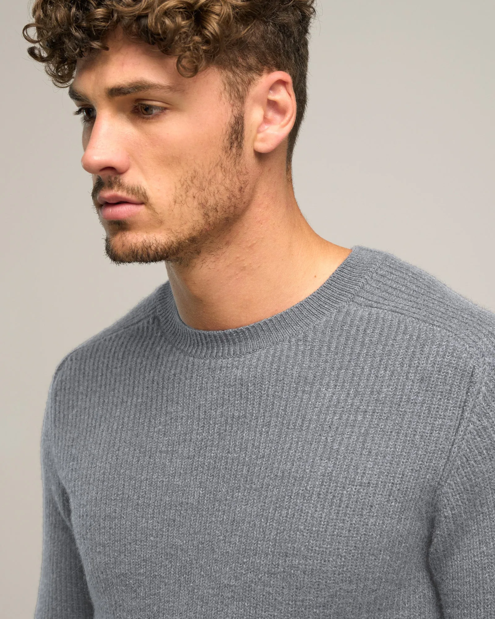 MERINO WIGRAM CREW PATCH KNIT