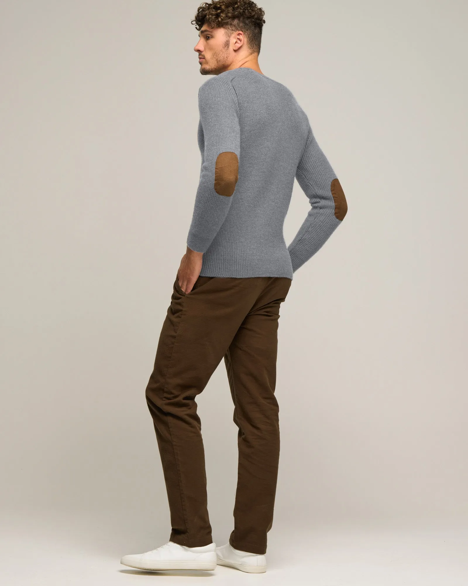 MERINO WIGRAM CREW PATCH KNIT