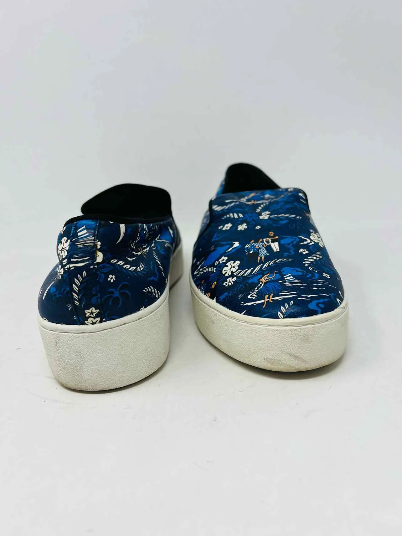 Michael Kors Size 11 Navy/White Tropical Leather Shoes Sneakers