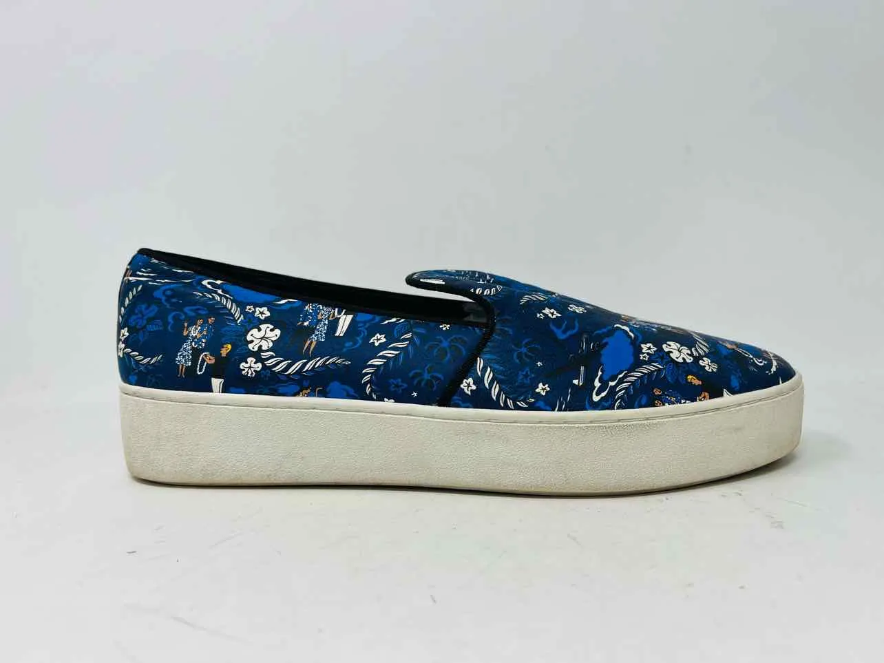 Michael Kors Size 11 Navy/White Tropical Leather Shoes Sneakers