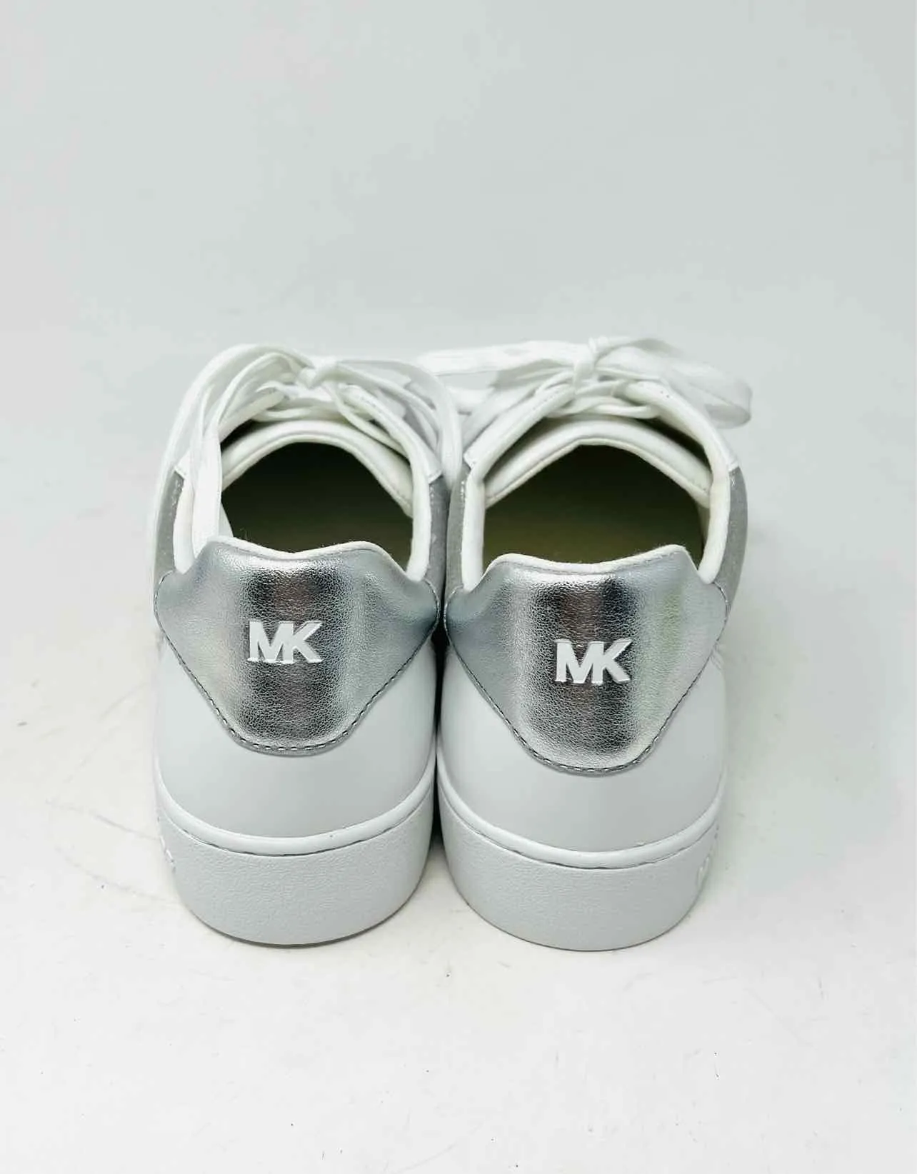 Michael Kors Size 9.5 White/Silver Lace-Up Leather W/ BOX!!! Shoes Sneakers