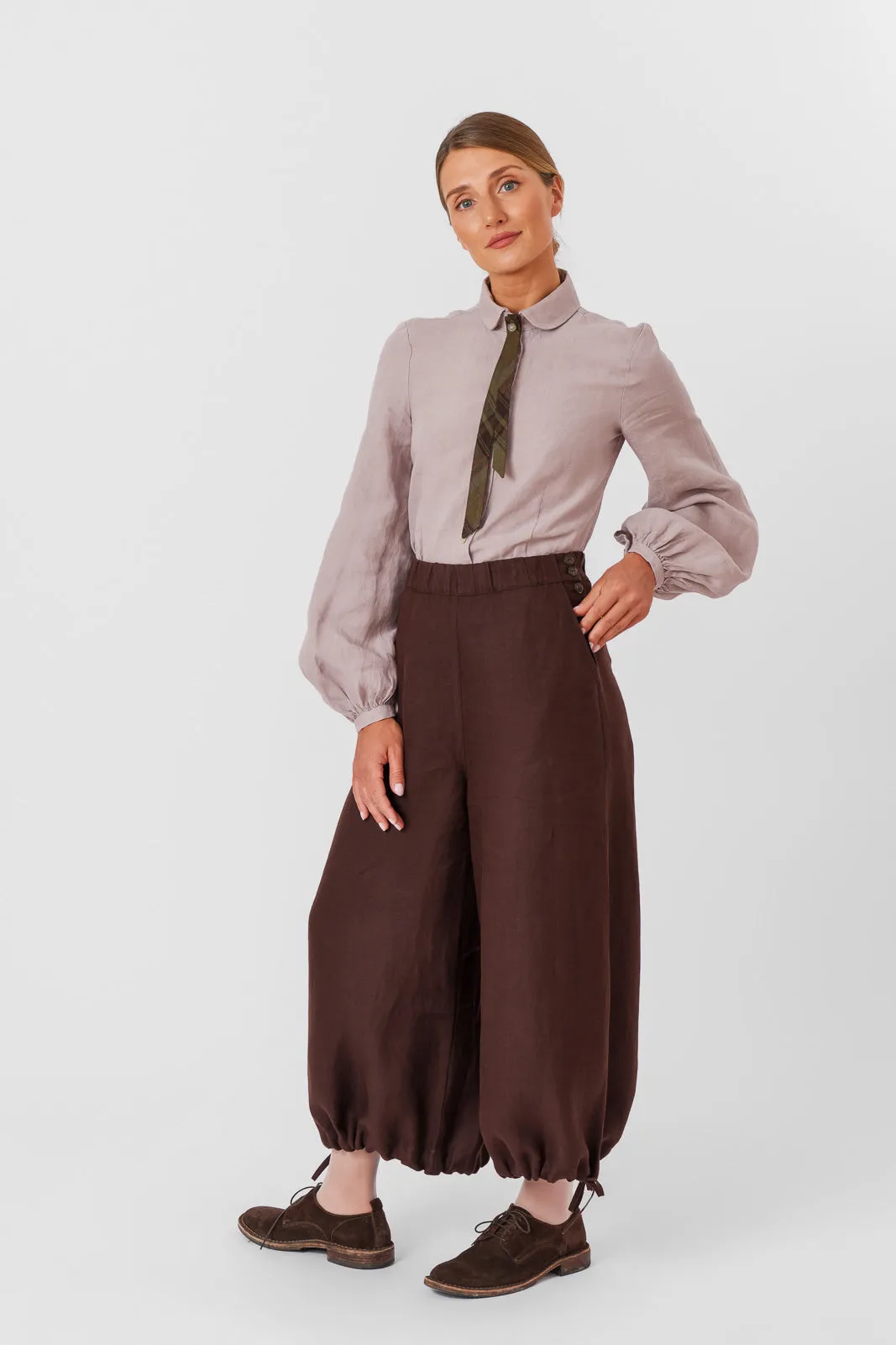 Midi Charlotte Trousers, Twill Linen