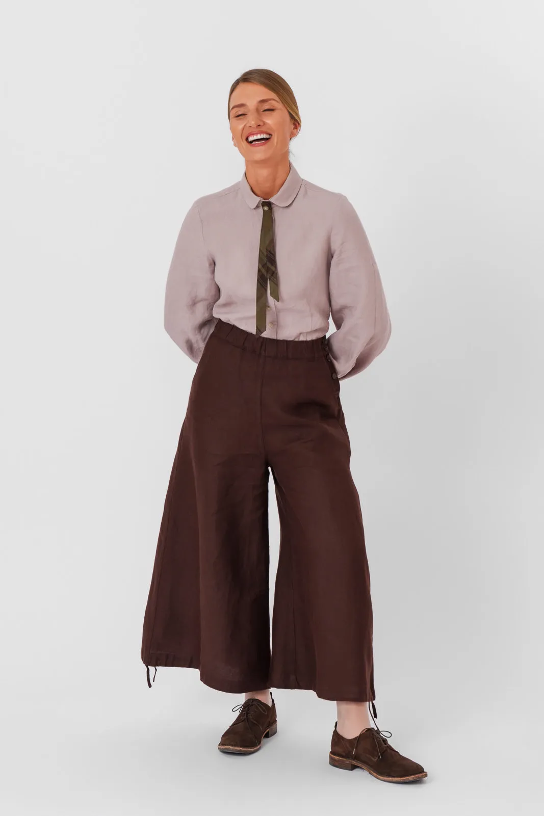 Midi Charlotte Trousers, Twill Linen