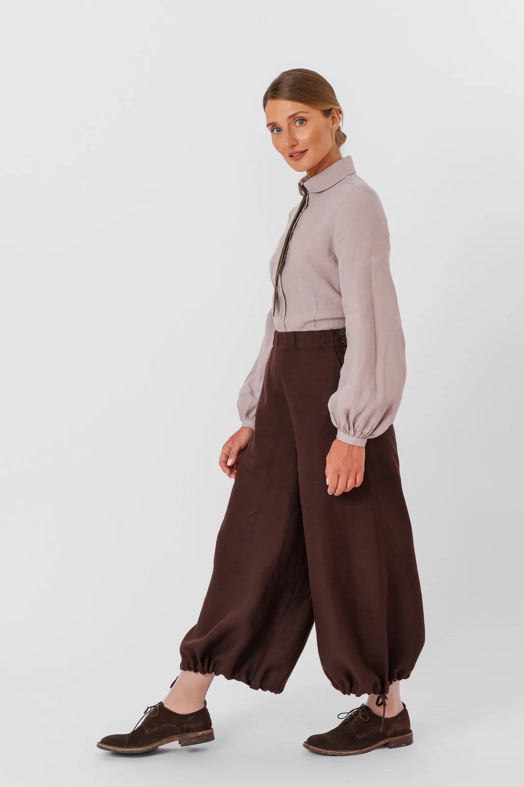 Midi Charlotte Trousers, Twill Linen