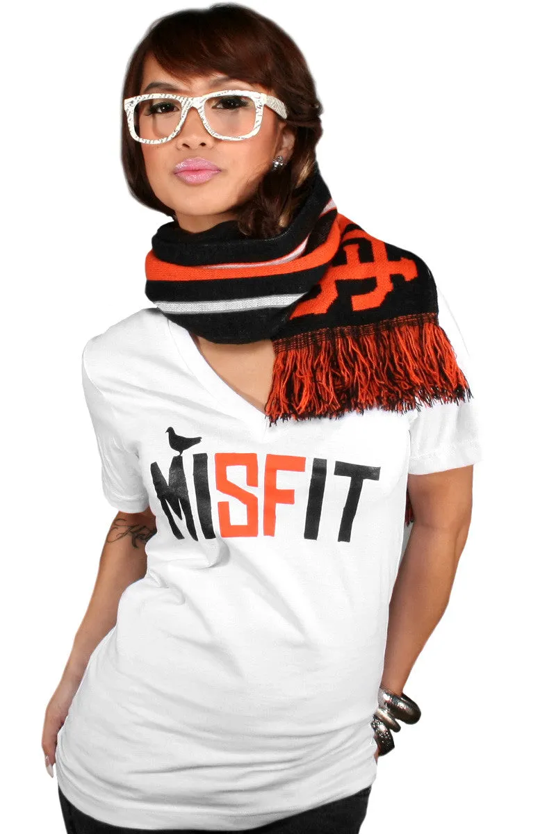 Misfit (Women's White/Orange V-Neck)