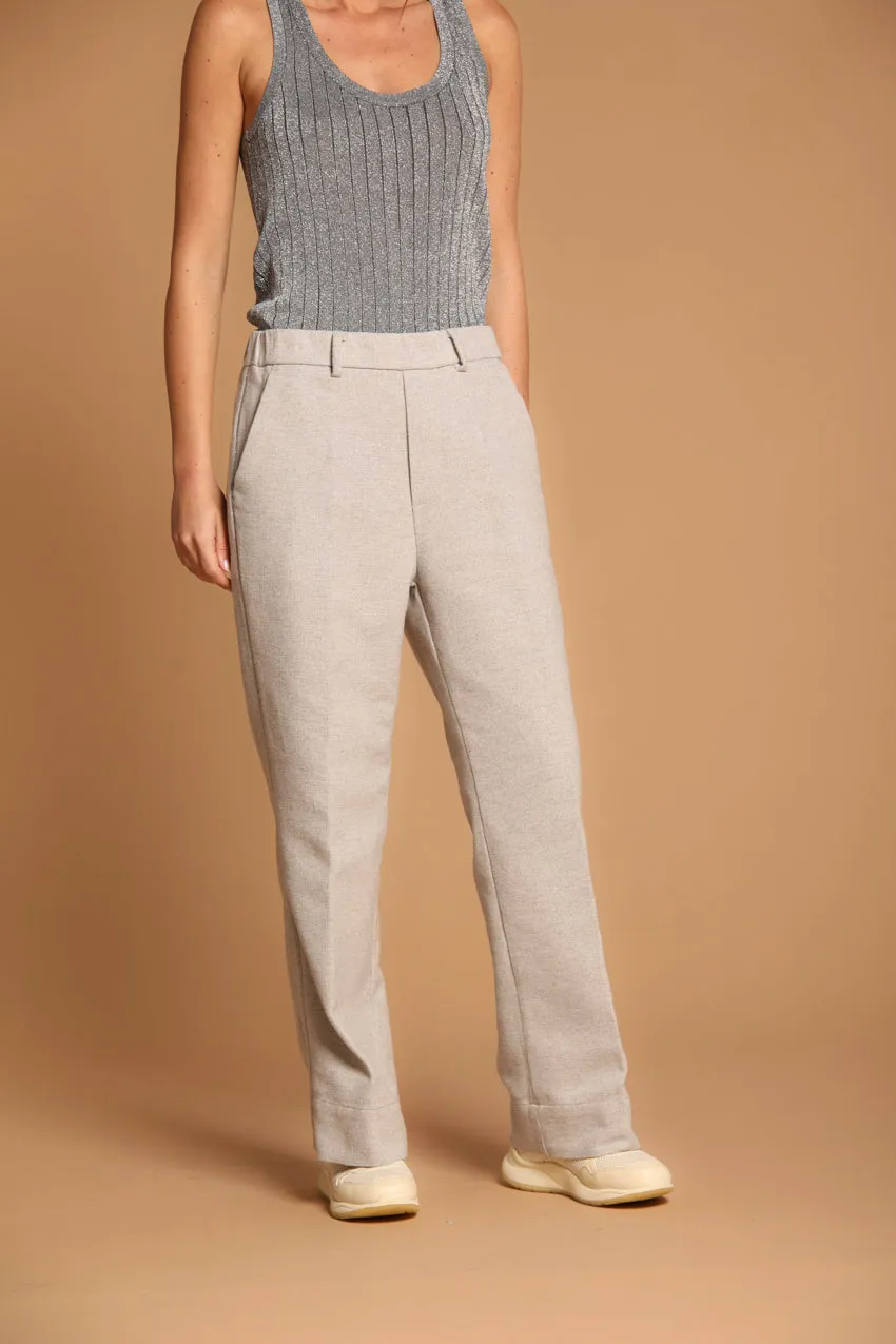 New York Cozy Straight pantalone chino donna in cotone effetto lana straight fit